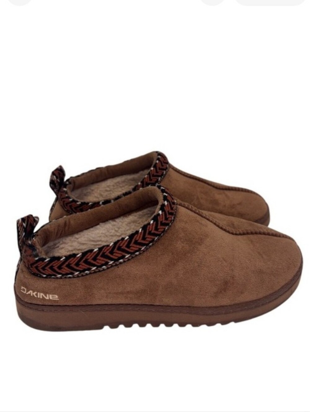 Dakine Chestnut Suede Slip-On Loafers with Patterned Trim